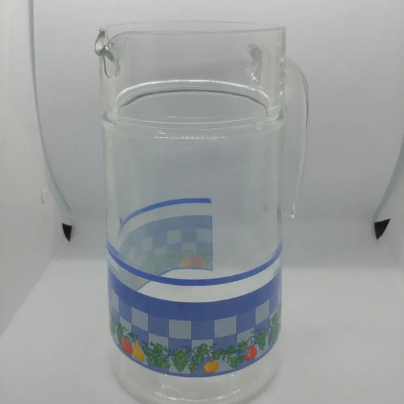 Vintage Arcopal Country Kitchen Cottage Style Juice Pitcher, Glass - Picture 3 of 8